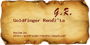 Goldfinger Renáta névjegykártya
